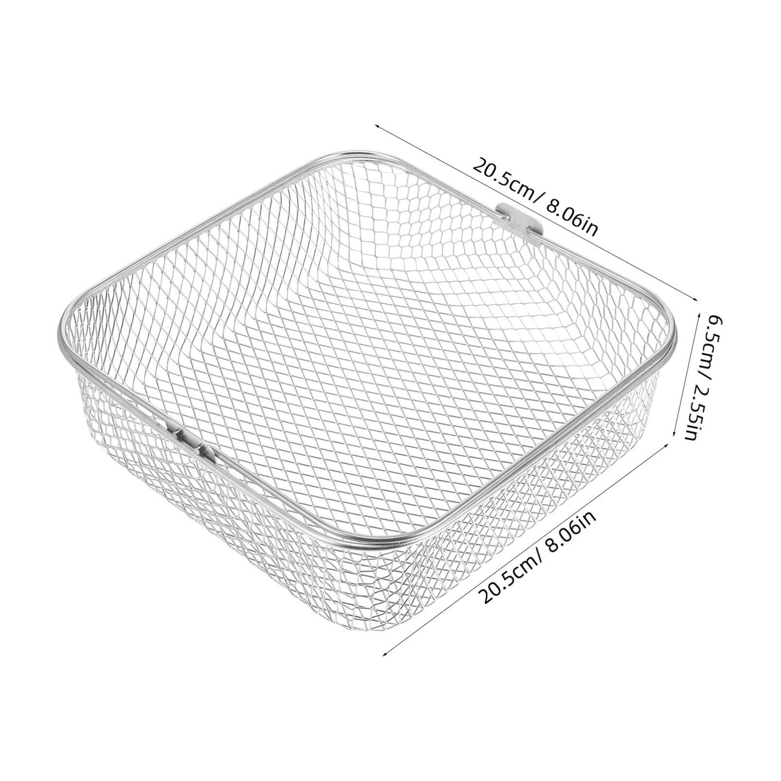 Cestello with Design Perforato in Acciaio Inossidabile for Circolazione Ottimale Quadrato per Friggitrice ad Aria per Snack e Patatine