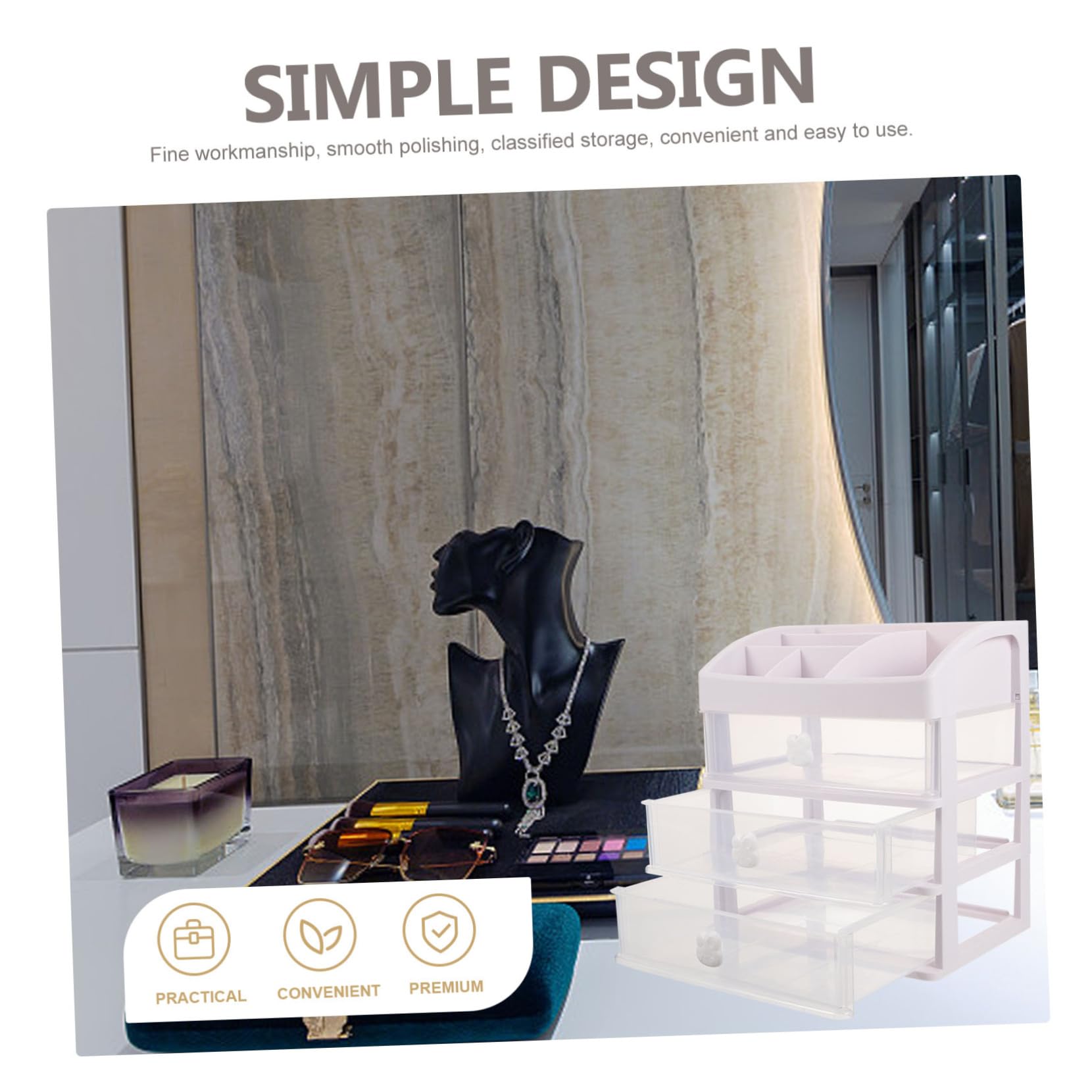Organizer per Cancelleria Cassetto Decorazioni Kawaii per Scrivania Scatola Portaoggetti da Tavolo Organizer Multistrato per Trucchi e Prodotti da Bagno