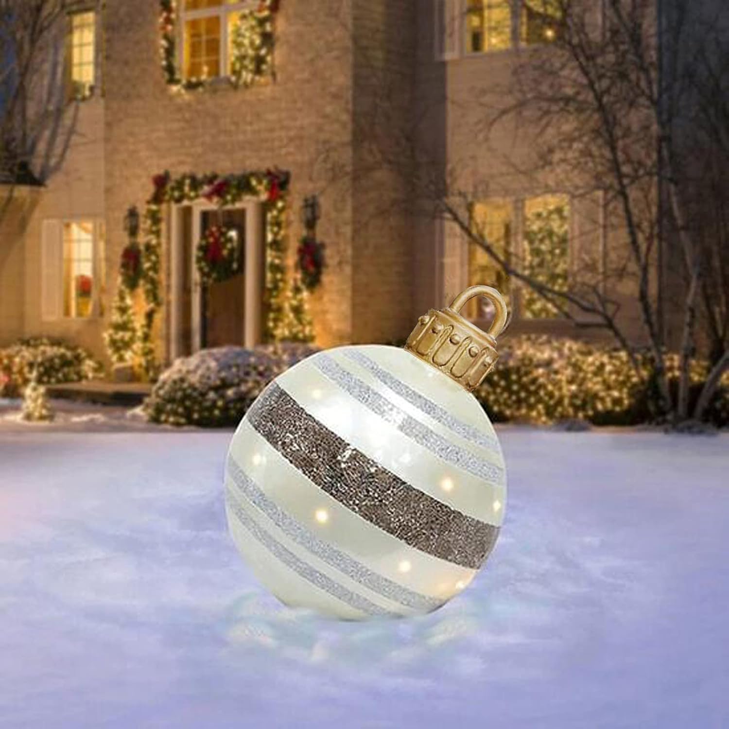 23.6Inch Christmas Inflatables Balls Christmas Outdoor Lawn Yard Decoration Christmas Decorations Ball Ornament for Holiday/Party/Yard/Garden : Patio, Lawn & Garden