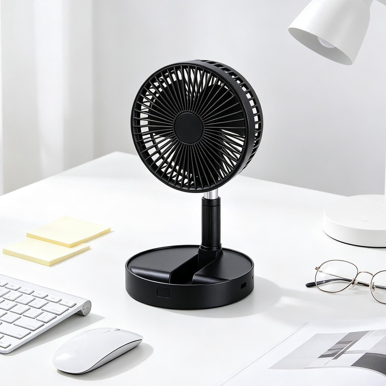 Ventilatore Portatile Da Terra Inclinazione a 185 gradi e flusso d'aria | Ventilatore Portatile Pieghevole Silenzioso Per Camera per campeggio viaggio tenda cucina ufficio casa esterno