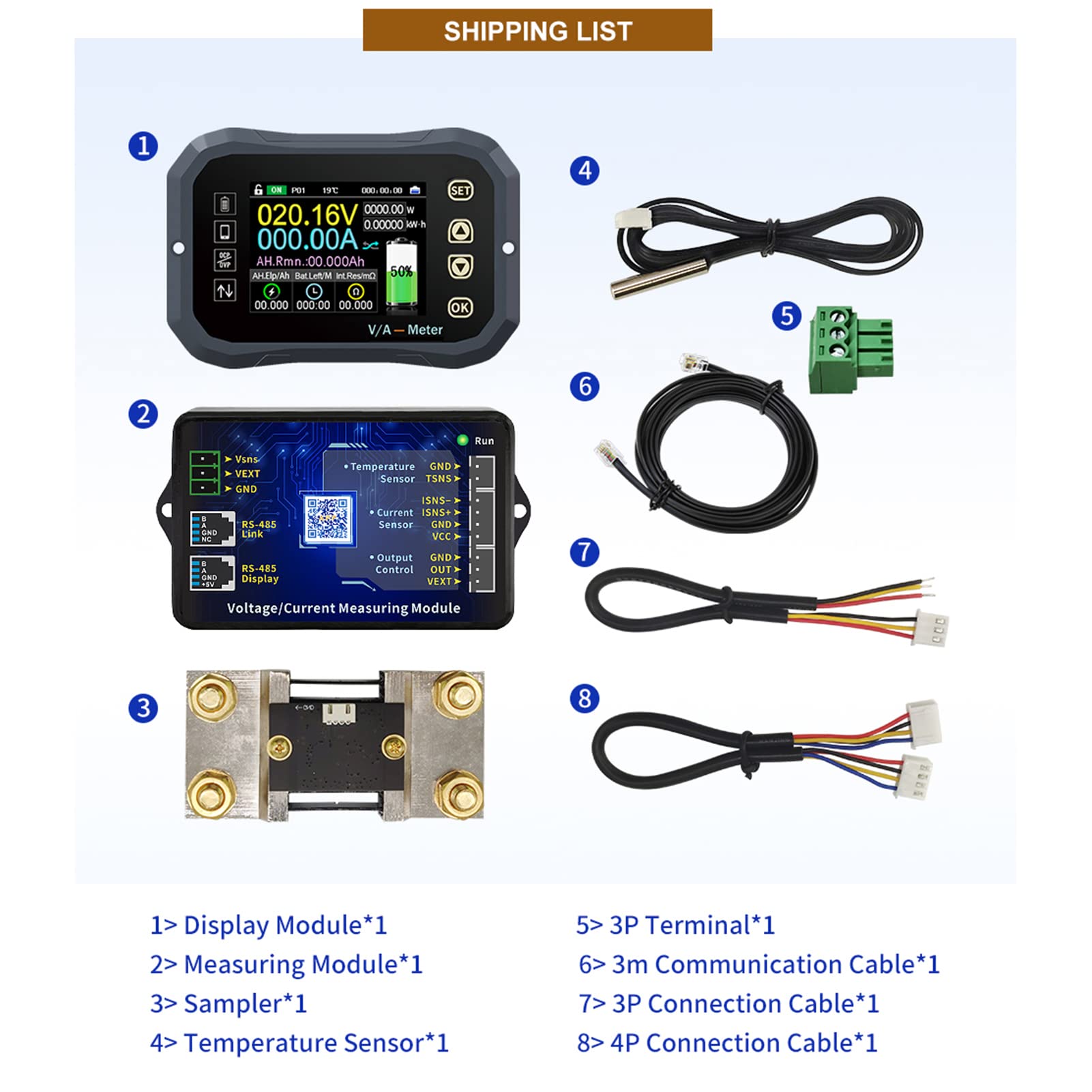 KG-F Moniteur de Batterie 0-120V Sans Fil Bluetooth, Voltmètre de Capacité, Coulomb Mètre Ampèremètre, Contrôle Mobile (KG160F0-600A)