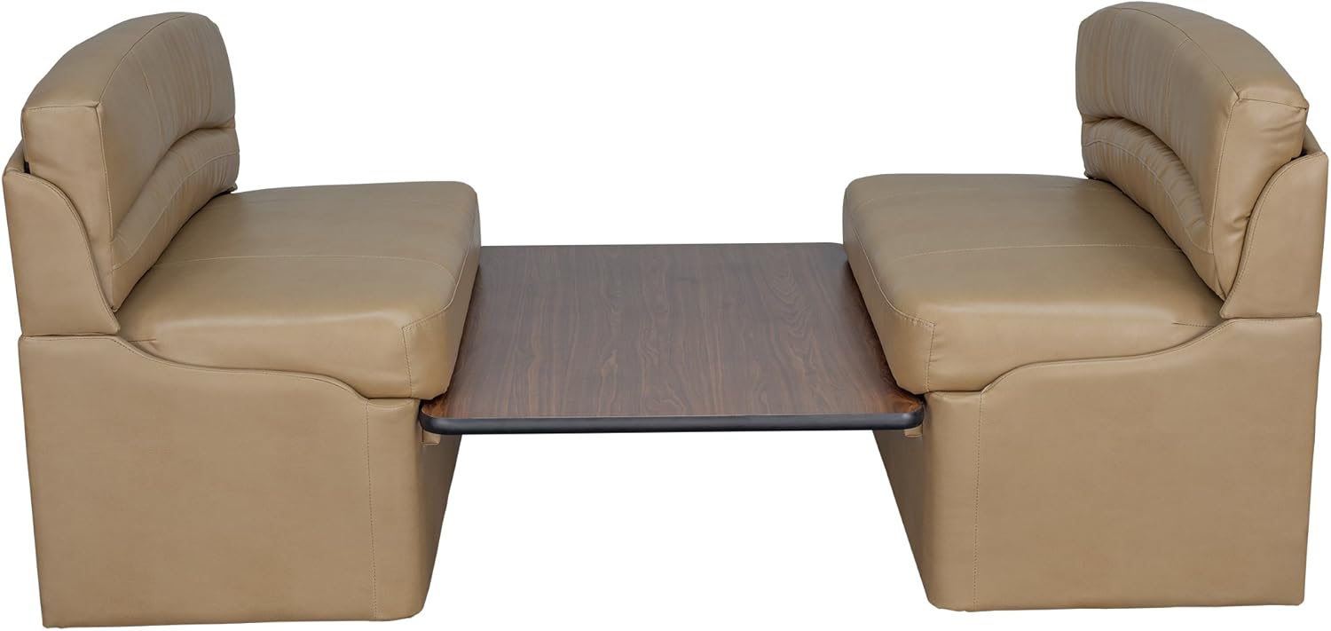 RecPro RV Dinette Booth 40" with Storage | Converts to Bed | Charles Collection | Heavy-Duty Support | Space-Saving Design (2, Toffee)