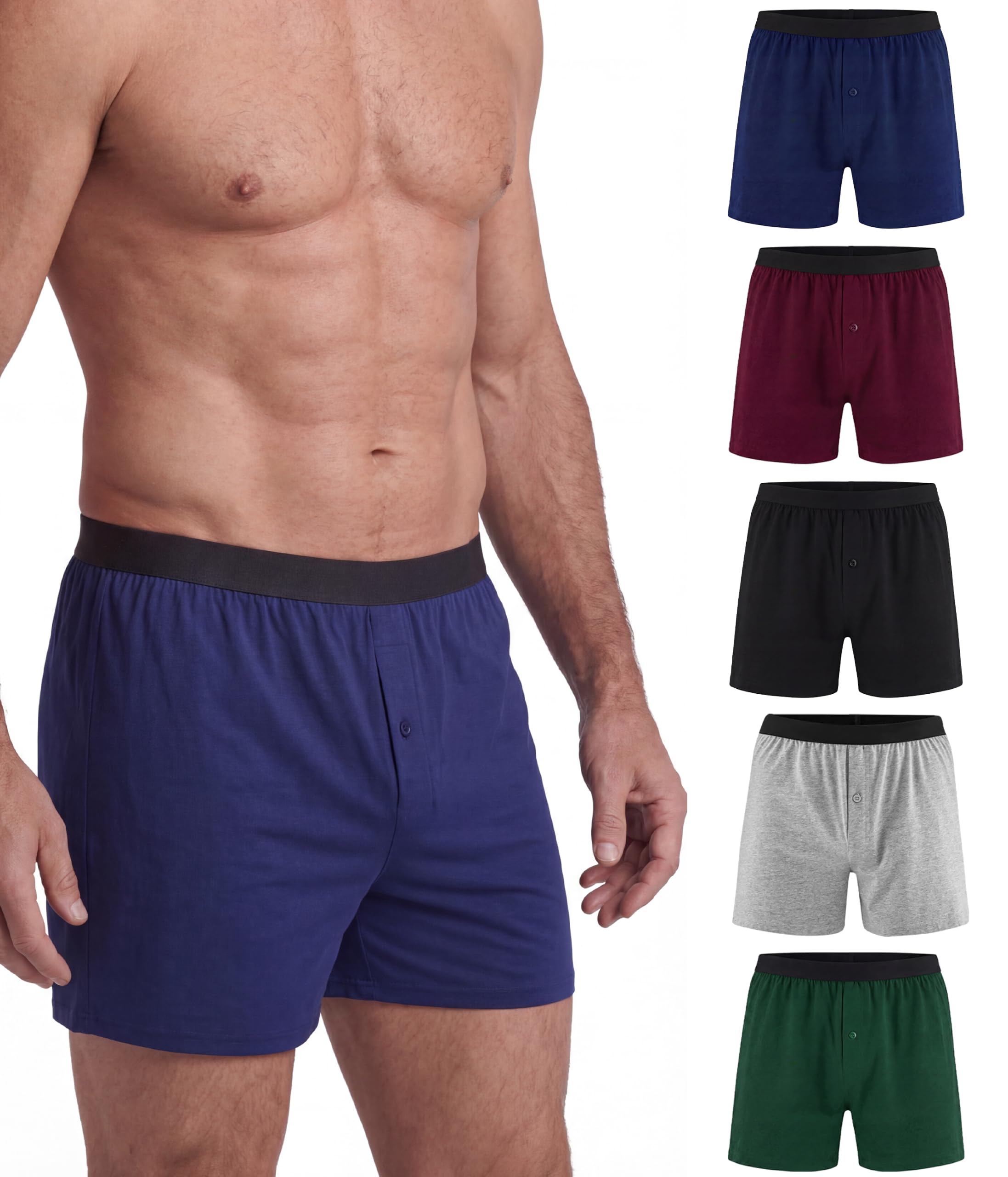 YESWEL Incontinence Underwear for Men, 80ml 5P (MulticolorA, Large) | 4-Layer absorbency, washable, leakage, protection, reusable, soft, workout work running travel sports cycling comfortable