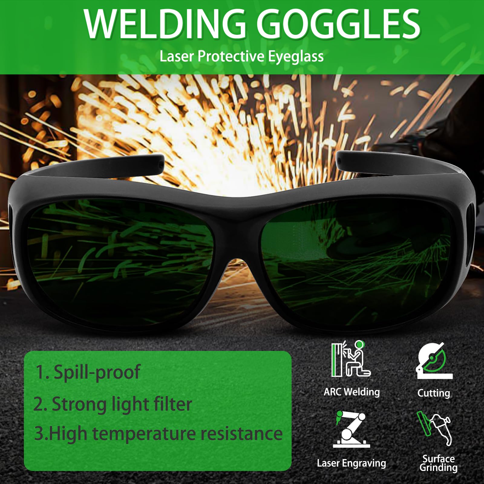 5 x okulary ochronne IPL 200-2000nm pełna laserowa ochrona oczu OD5+ UV400 ochrona przed zaparowaniem