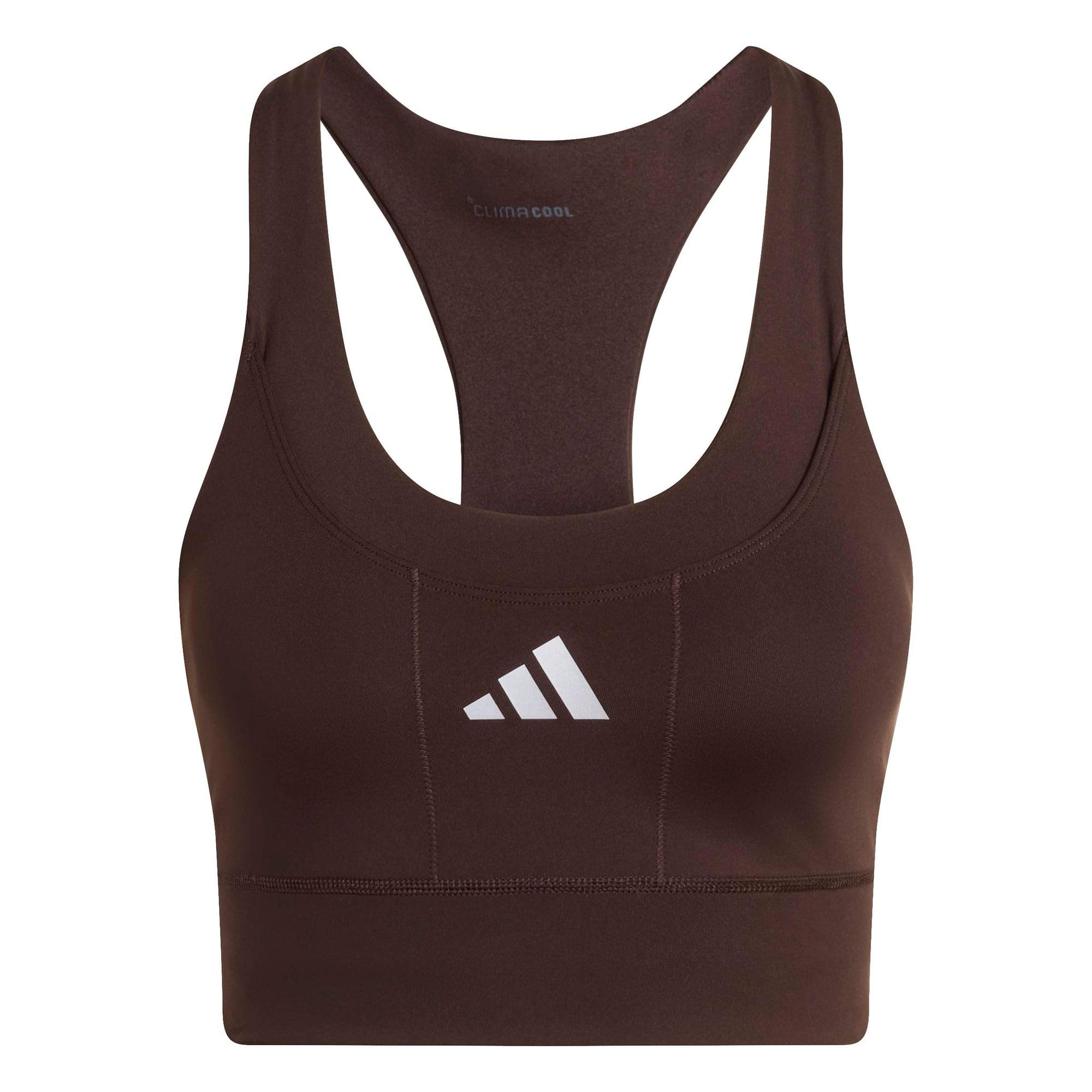 adidas Women's adi365 Running Pocket Medium Support Bra, Aurora Coffee, XS