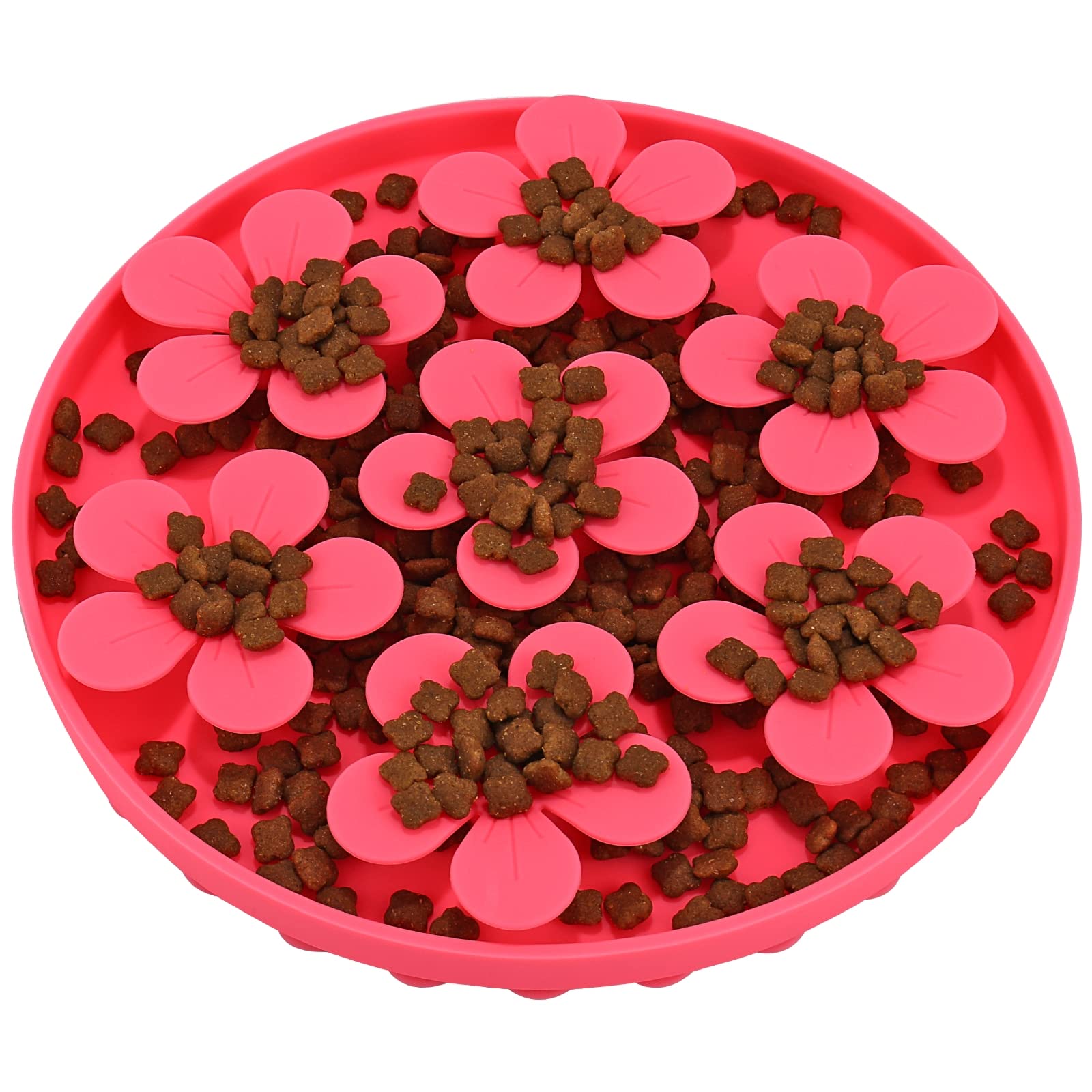 Doweiss Slow Feeder,Cat Help Slow Down Eating Speed Cut Flower Silicone Rubber Cute Slow Feeder for Puppy/Cat/Dog - Image 2