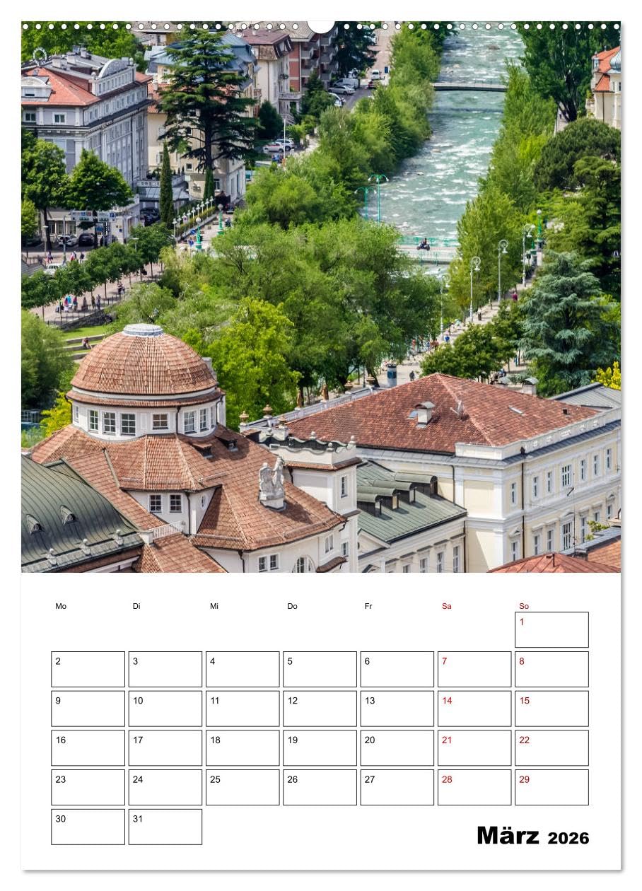 MERAN Terminplaner (Wandkalender 2026 DIN A2 hoch), CALVENDO Monatskalender: Kurstadt in einer bezaubernden Umgebung (CALVENDO Orte)