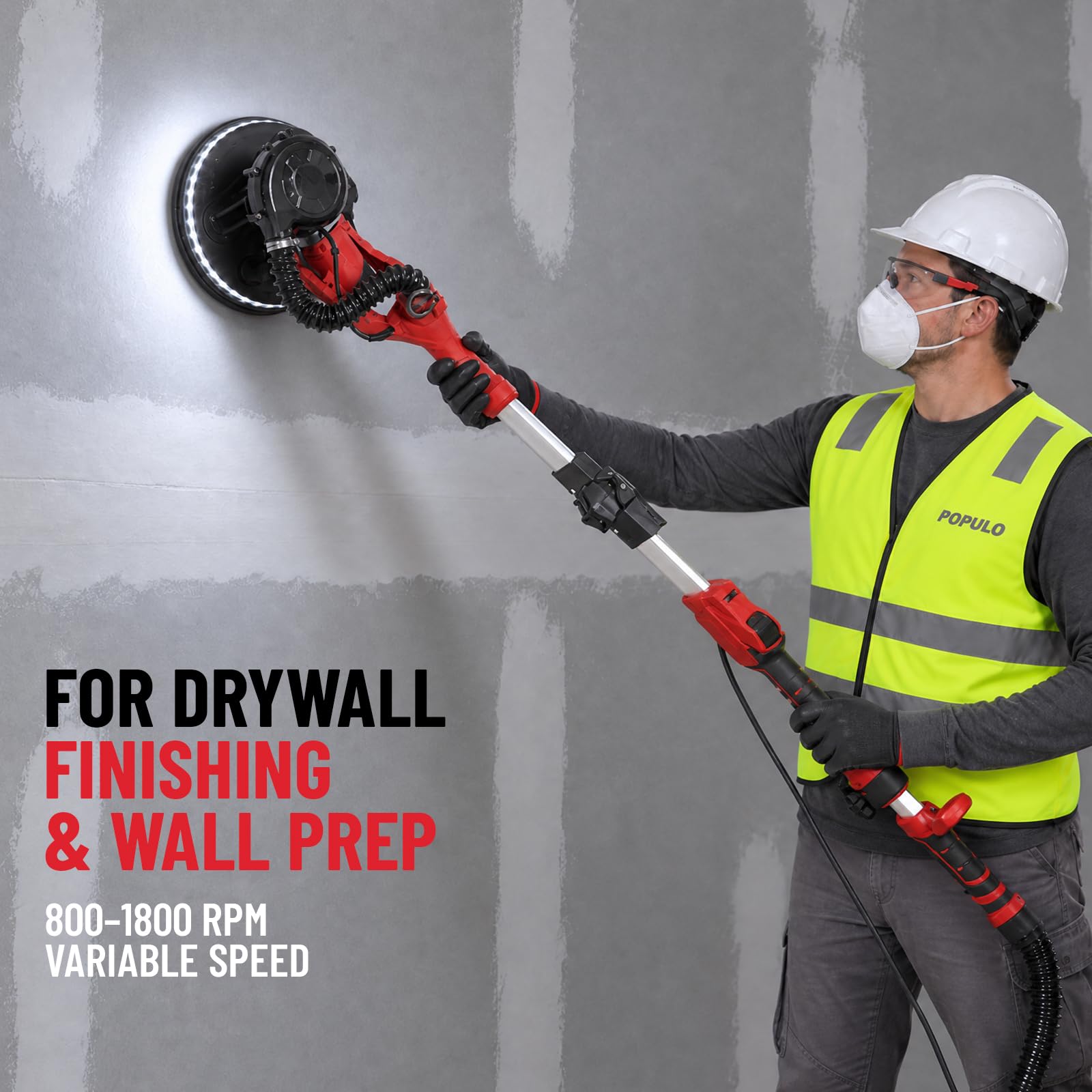 Populo 9-Inch Drywall Sander - Smooth Sanding -2