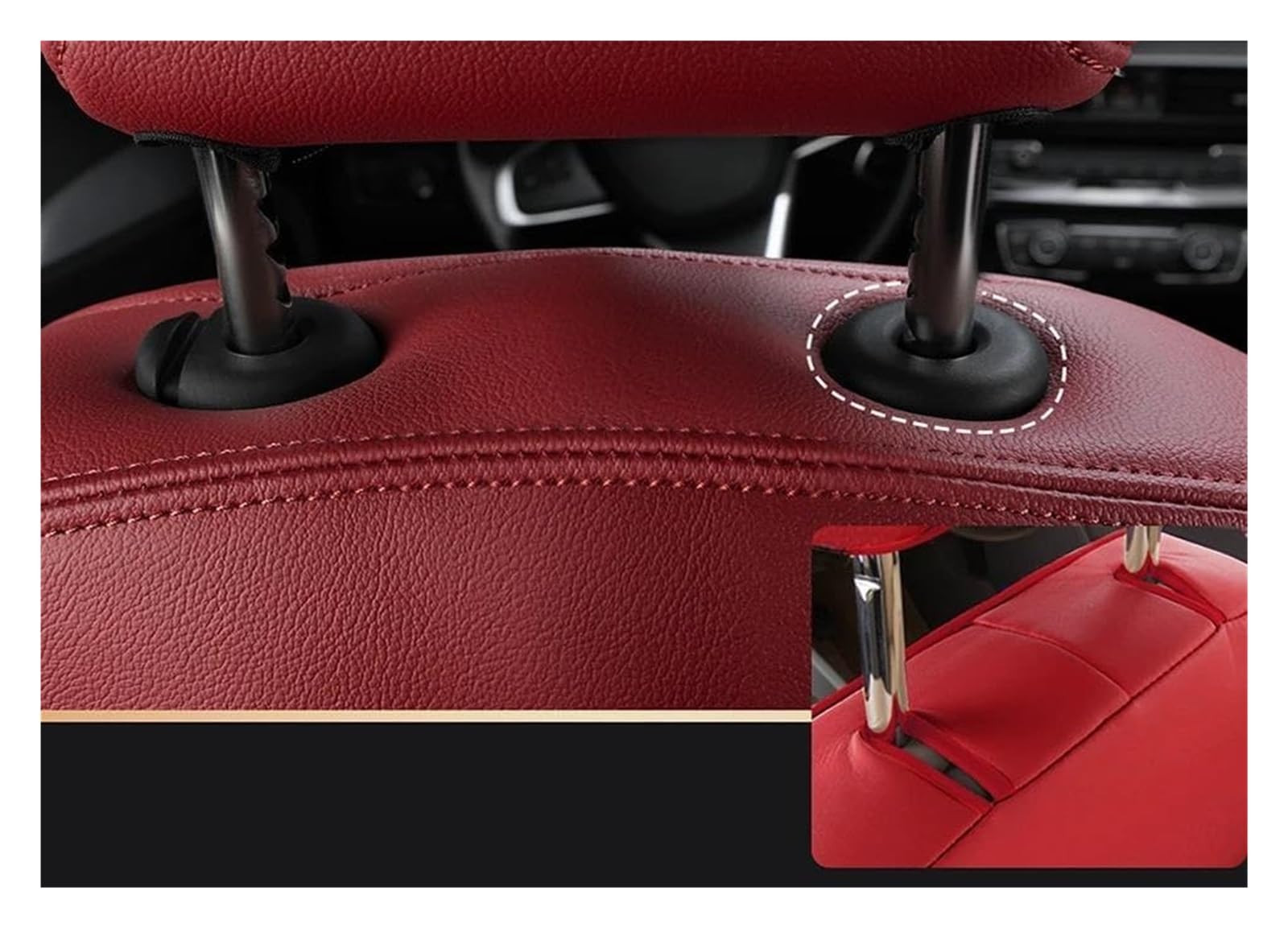 coprisedili anteriori Per Toyota Per Hilux 2015-2019 Fodera Cuscino Supporto Seggiolino Auto Personalizzata Impermeabile Traspirante Similpelle(Brown,SE)