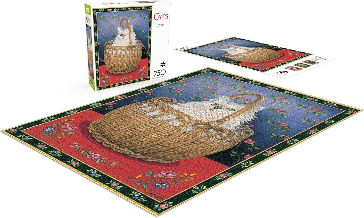 Buffalo Games - Ivory Cats - Bengy in a Basket - 750 Piece Jigsaw Puzzle for Adults - Challenging Puzzle Perfect for Game Nights - Finished Puzzle Size is 24.00 x 18.00