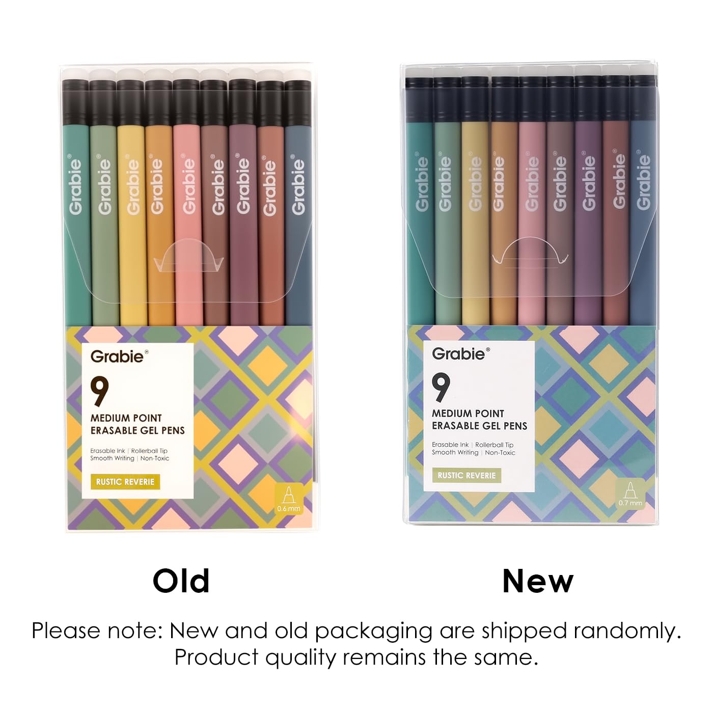 Grabie Erasable Gel Pens 9 Colors Erasable Pens Multicolor Make Mistakes Disappear 0 7mm Medium Point Rollerball Tip — view 2