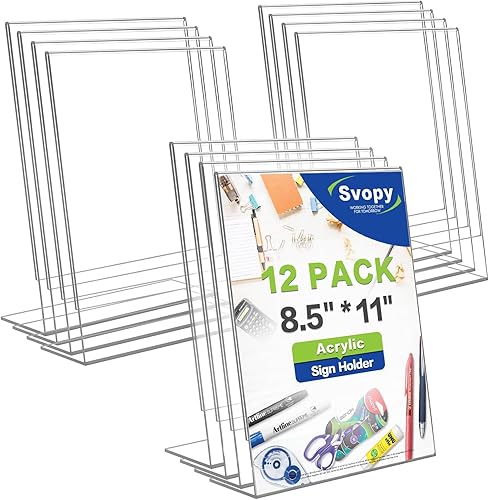 Miniatura 9 de Paquete de 3 soportes acrílicos para letreros de 8.5 x 11 pulgadas, soporte de plástico transparente para exhibir carteles, imágenes, volantes, menú