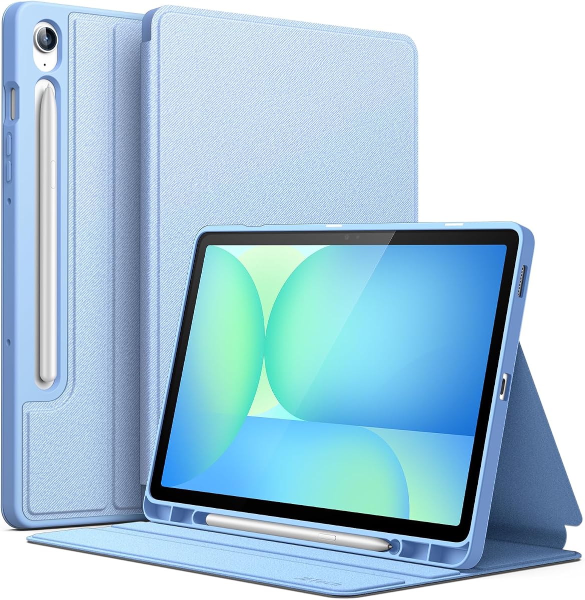 JETech Folio Case for Samsung Galaxy Tab S10 Lite/S10 FE/S9 FE 10.9", Blue | Multi-Angle Stand Cover, S Pen Holder, Slim Protective Cover, Auto Wake/Sleep