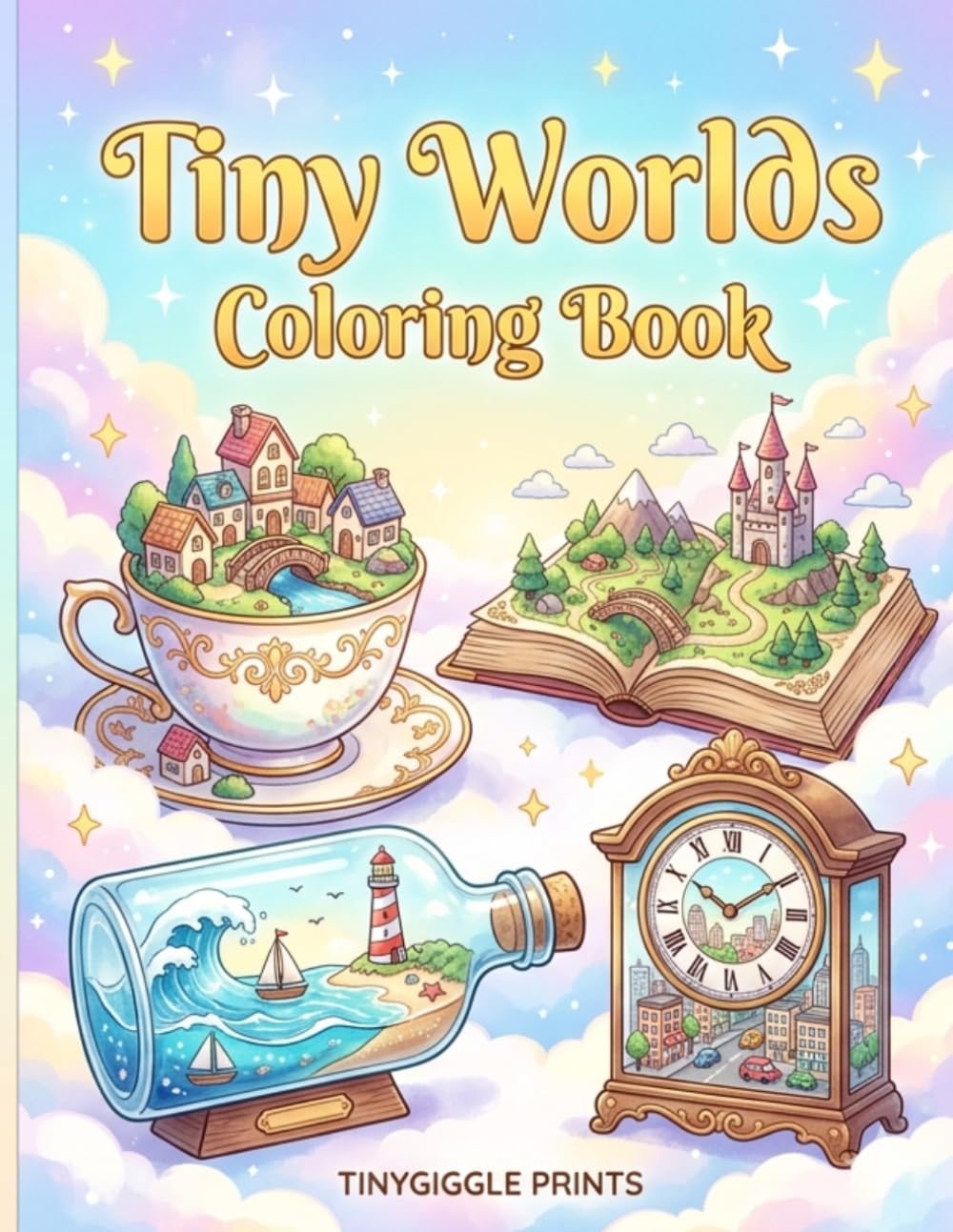 Tiny Worlds Coloring Book: Magical Miniature Worlds, Fantasy Scenes, and Relaxing Creative Coloring Pages for All Ages