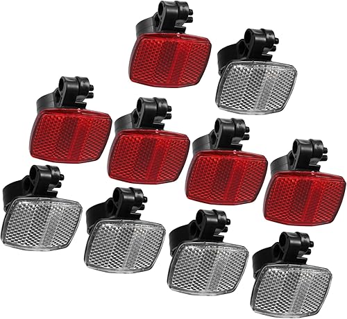 ACROPIX Kit de reflector delantero trasero para bicicleta de montaña, reflectores de advertencia de seguridad para manillar, tija de sillín y