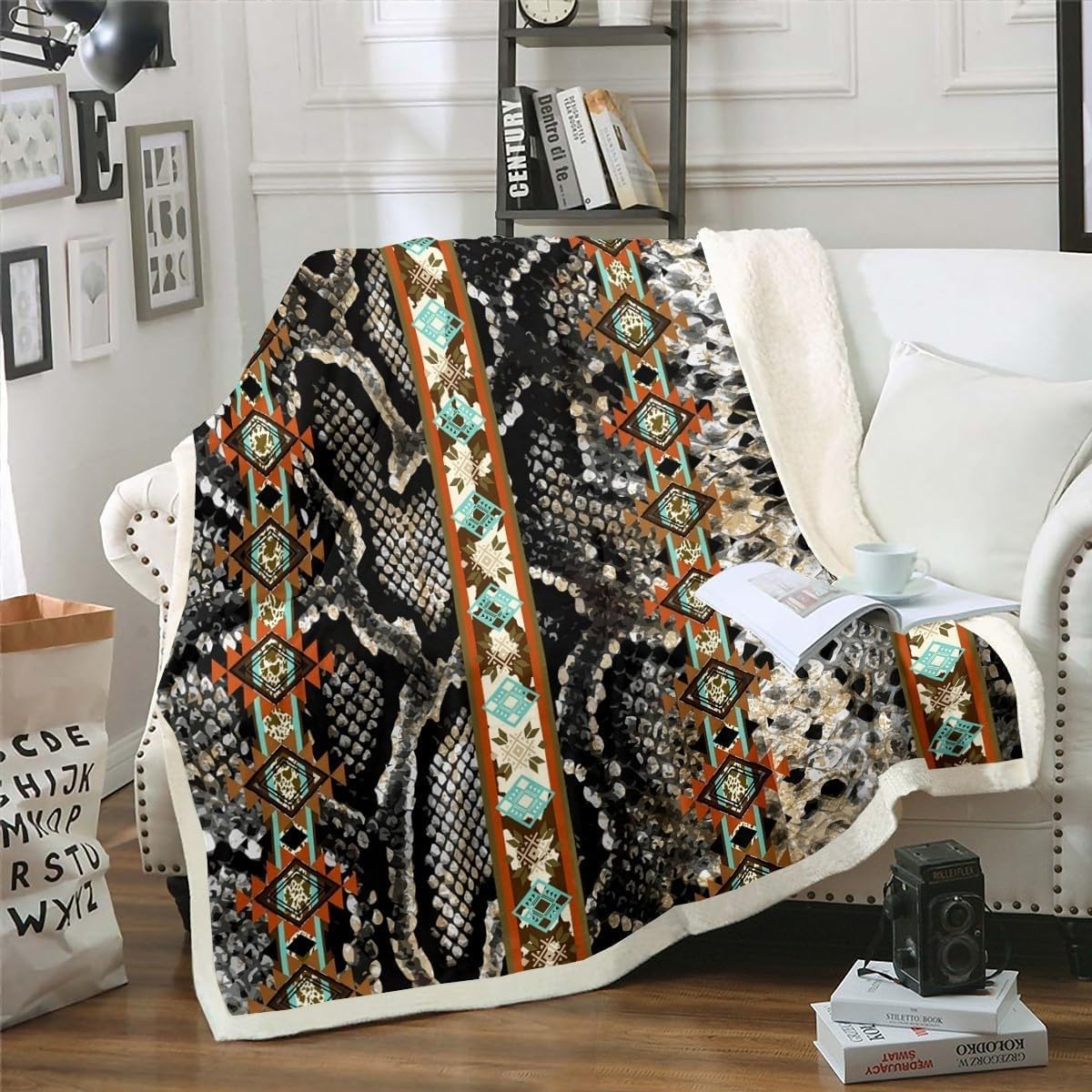 Manta Sofa 180x200 Patrón Marrón Mantas, Boho Manta Suaves Microfibra Cobijas de Invierno, Manta Grande Polar para Adultos y NiñOs, Blanket Mantas para Sofa Cama Sillon