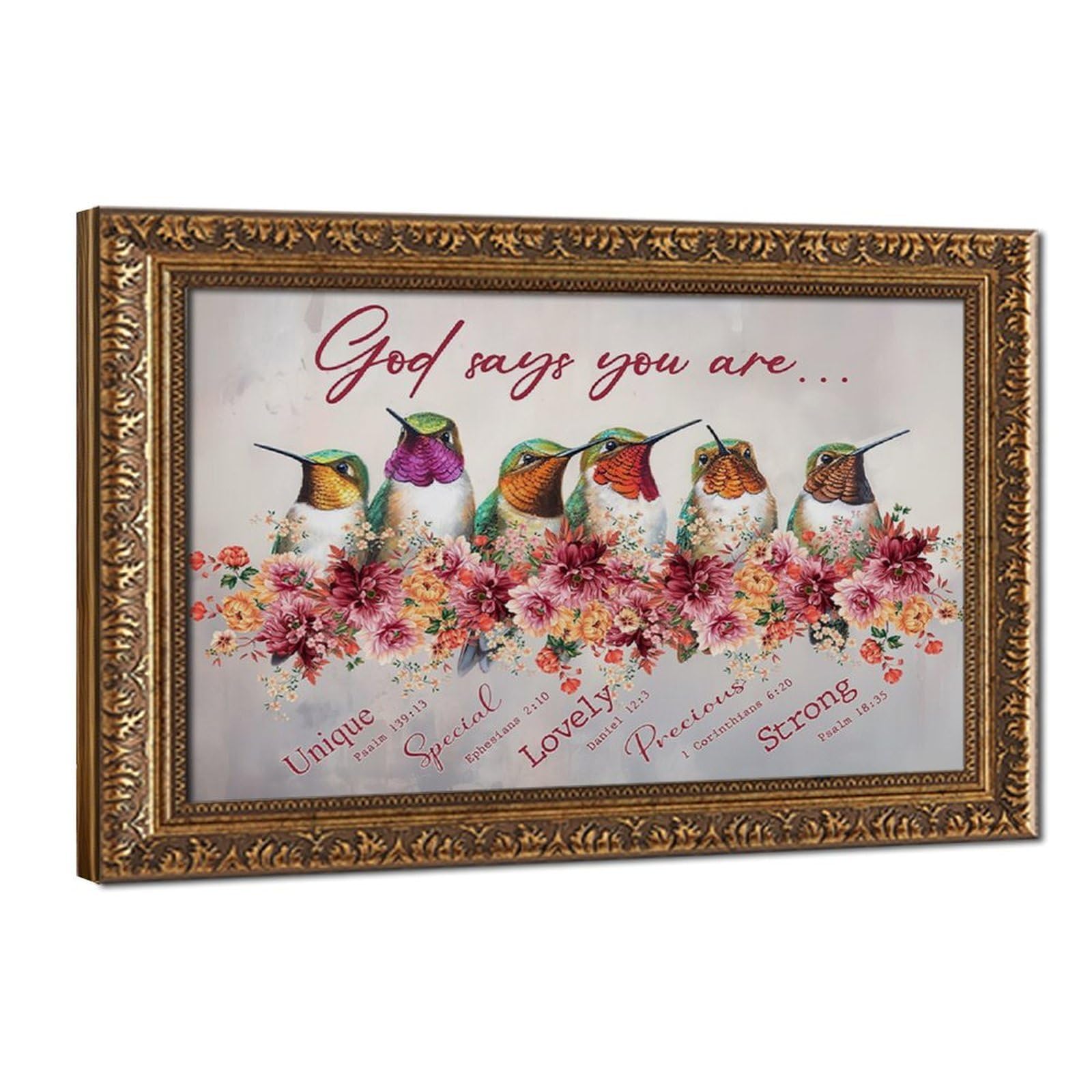 Bareronor Vintage Hummingbird Canvas Poster Bedroom Decor Landscape Office Room Decor Gift 16" L X 24" W