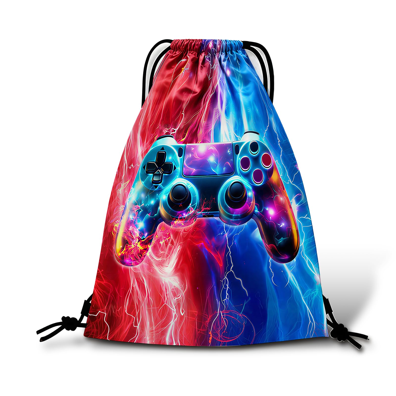 Clyrax Gamer Drawstring Bag, Waterproof Swimming Bag for for Boys Game Lovers, Portable Video Game Boys Gym Bag, Large Capacity Storage Drawstring PE Bag for School Travel Sports and Hiking