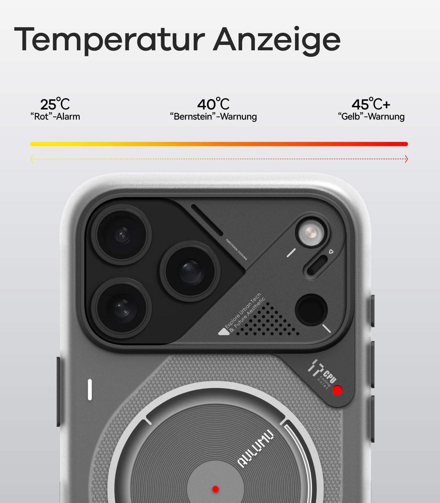 Aulumu iPhone 17 Pro Max Hülle mit Panzerglas Folie, Kompatibel mit MagSafe, HD Schutzglas & 9H Kratzfest Schutzfolie, CoolHyper Kühlung Technologie iPhone 17 Pro Max Case, Transluzent Weiß