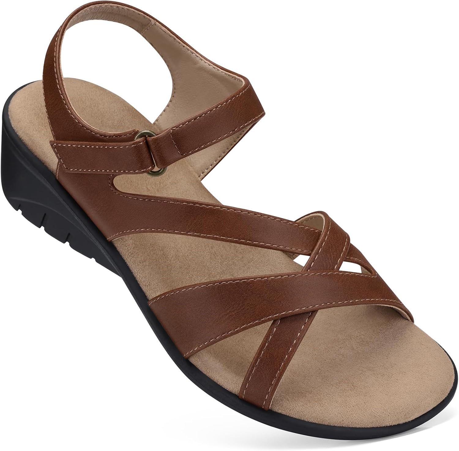 SHIBEVER Wedge Sandals for Women Dressy: Comfortable Summer Low Heel Sandals Casual Walking Dress Shoes - Image 6