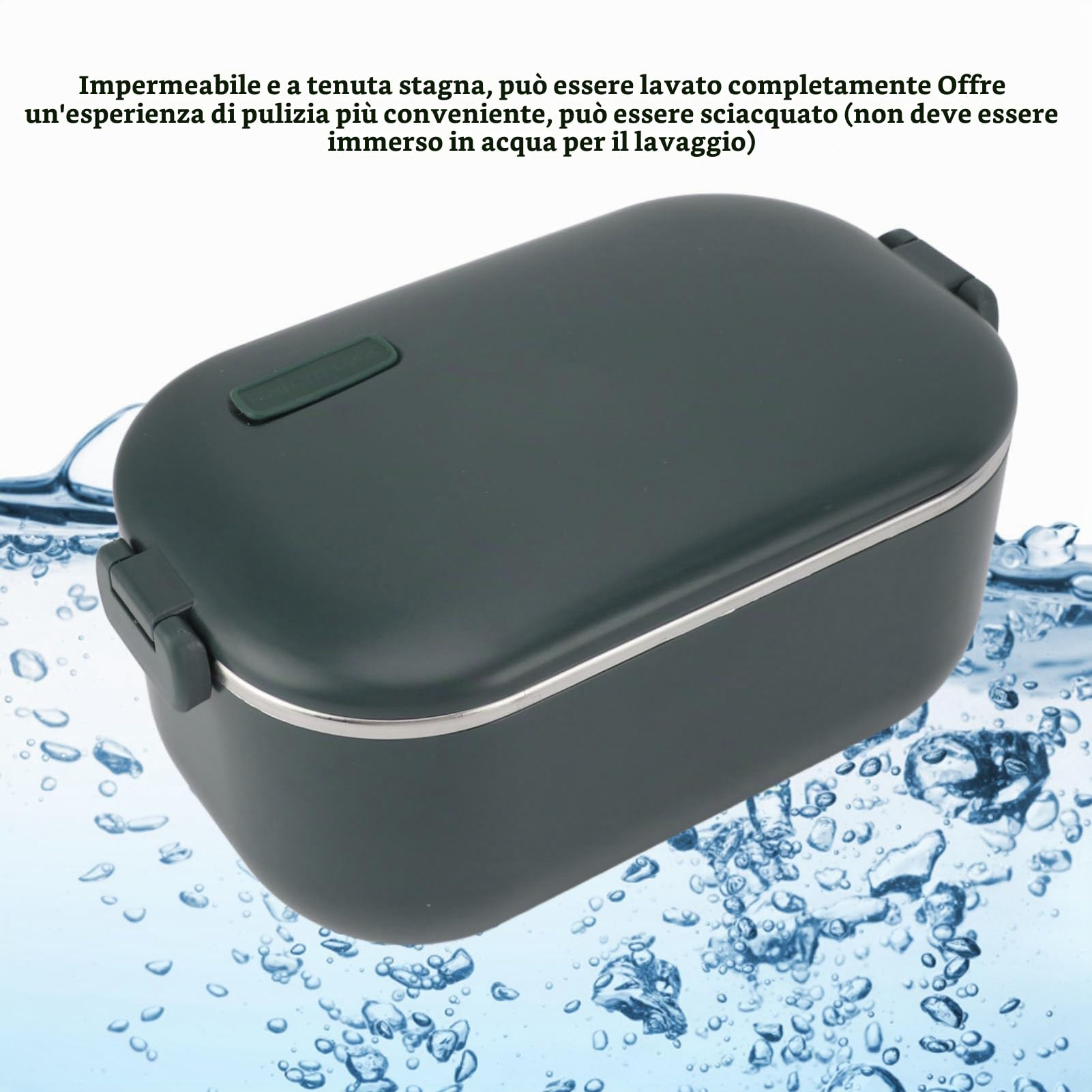 Lunch Box Elettrico da 1 Litro Contenitori per Alimenti Rapidi ed Efficienti a 360 Gradi, Riscaldamento Uniforme, Lavabile, a Prova di Perdite, Portatile, Riscaldato