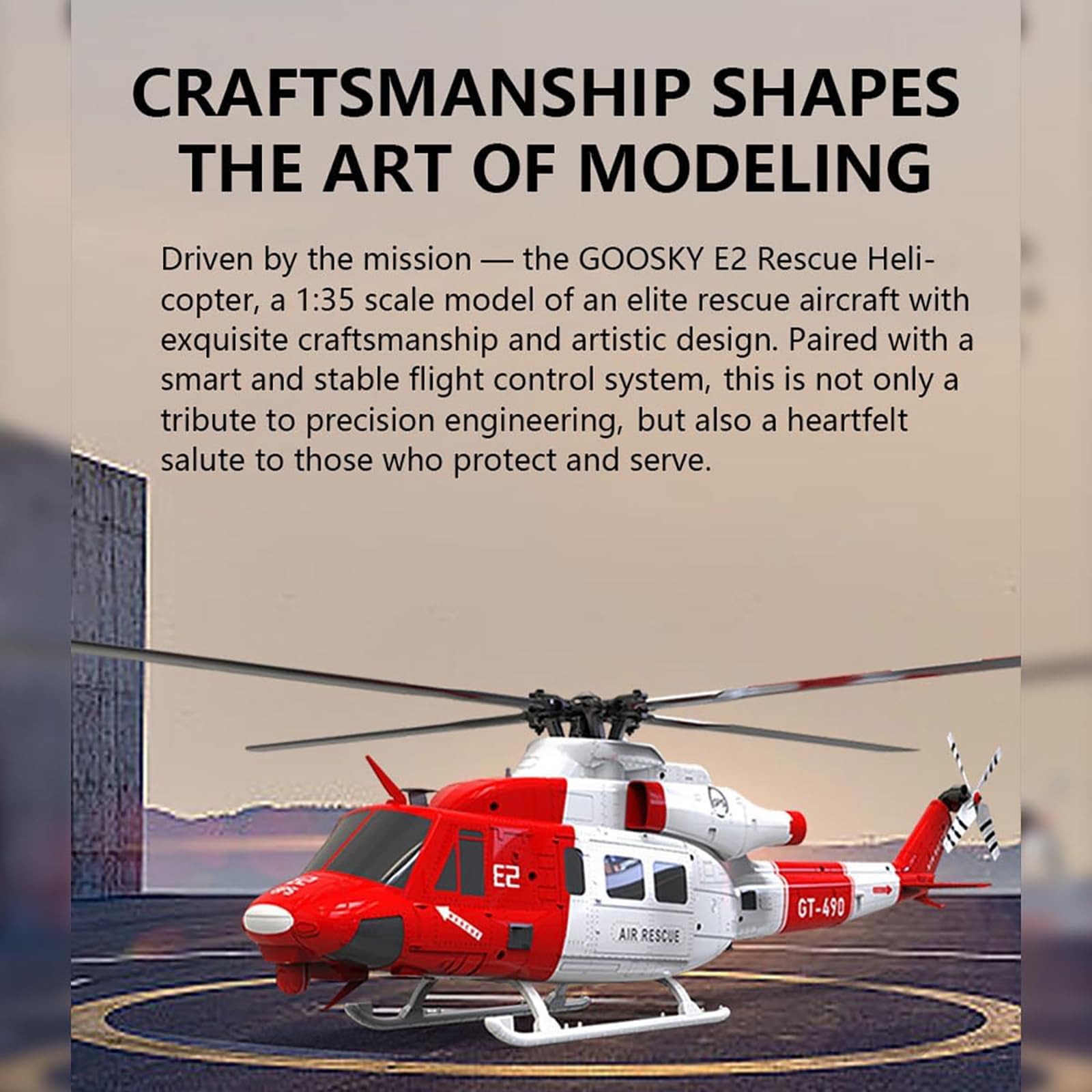 Helikopter RC E2 UH-1Y dla dorosłych, bezszczotkowy model symulacyjny samolotu kaskaderskiego 2.4G 6CH z GPS, automatyczną stabilizacją i funkcją powrotu jednym przyciskiem (wersja RTF),1 Battery