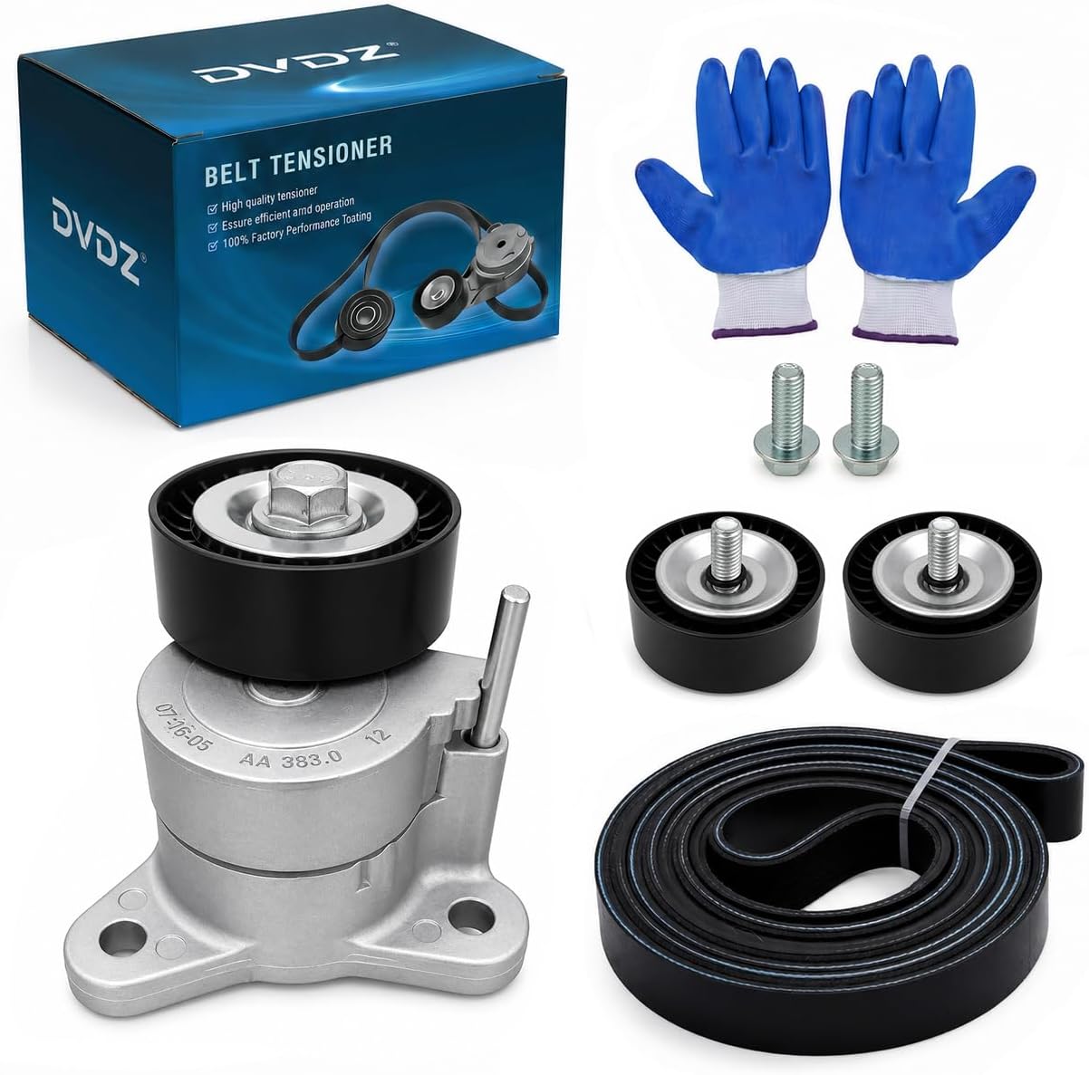 Drive Belt Tensioner Kit w/EPDM Belt & Idler Pulley for Jeep Compass Patriot 2008-2017 Dodge Journey 2009-2017 Chrysler 2.0L 2.4L Replaces 39053 K061015 6PK2575 36322 36323
