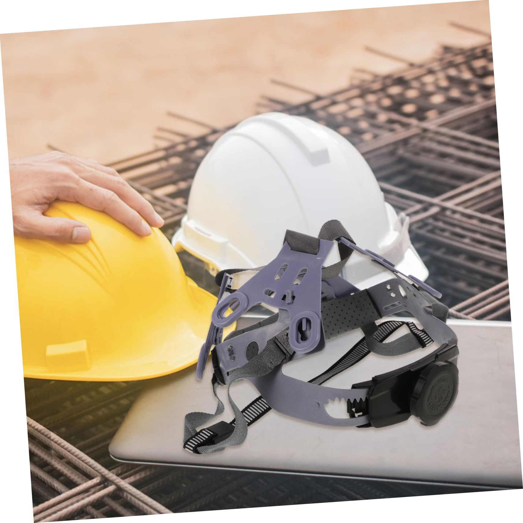 Gadpiparty Helmfutter Schutzhelmeinlagen Hart Liner Konstruktion Helmaufhängung Helmeinsatz Einstellbar Hardhat-zubehör Schutzhelm-ersatzaufhängung Nylon Light Grey