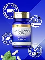 Vista 5 de Carlyle Benfotiamina 300mg 90 Cápsulas Vitamina B-1 soluble en grasa Sin OMG, sin gluten