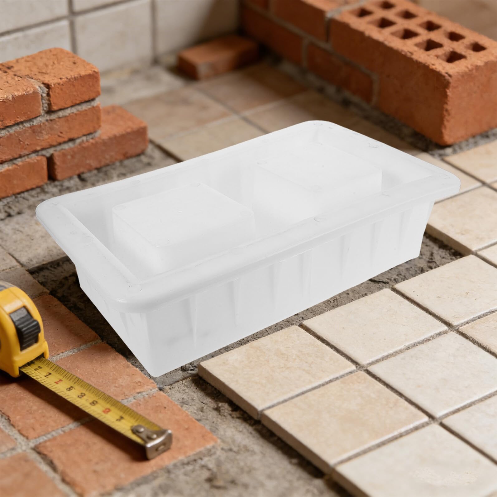 Yardenfun Molde de Ladrillo Hueco Doble Cavidad de Plástico 40x20x12 Cm para Cemento y Hormigón, Moldeadora Reutilizable para Construcción y Paisajismo Exterior