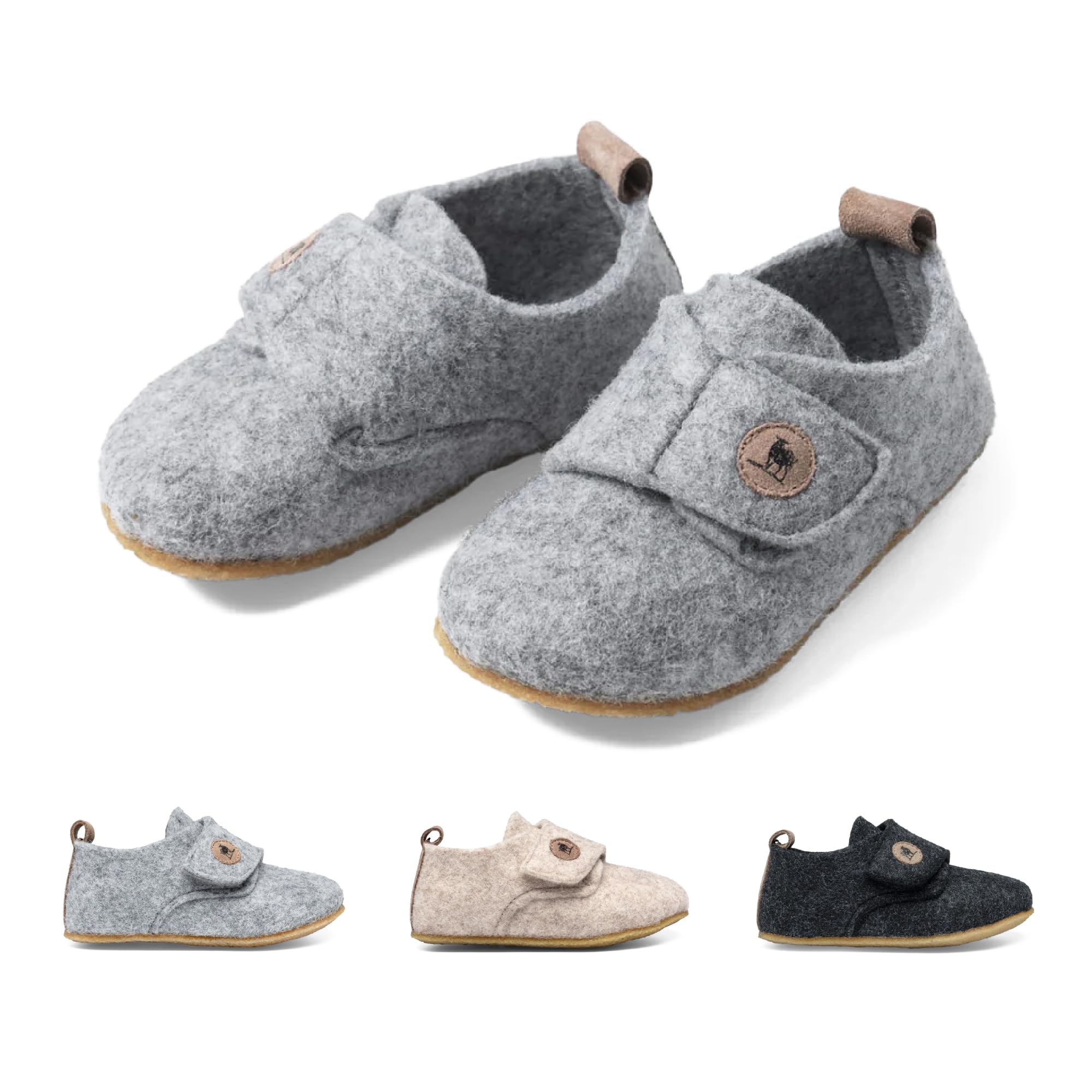 THE COZY SHEEP Hausschuhe für Jungen und Mädchen | Angenehme Pantoffeln Kinder | Filzhausschuhe Hauspatschen Kinder | Comfortable Slippers Kids
