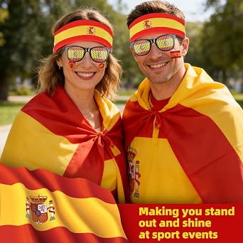 2026 Soccer Fan Flag Cape Set for Men Women | National Cape Sunglasses Headband Tattoos, Flag Costume Cape for Match Day Party 4th of July