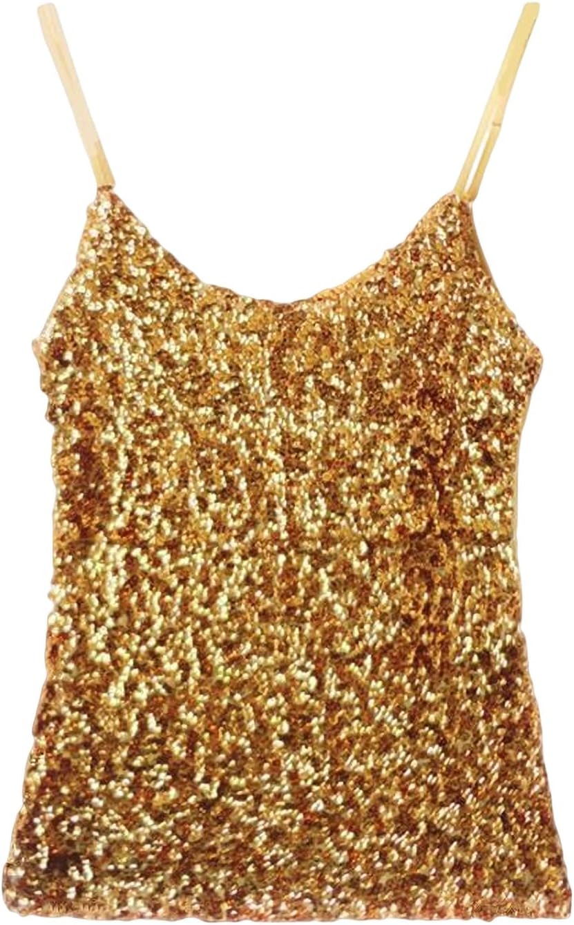 Silver Sparkle Camisole Tank Top Women Shimmer Camisole Vest