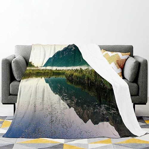Miniatura 2 de Manta gótica colorida con paisajes de montañas, mantas personalizadas, decoración de habitación de coqueta, 30 x 40 pulgadas