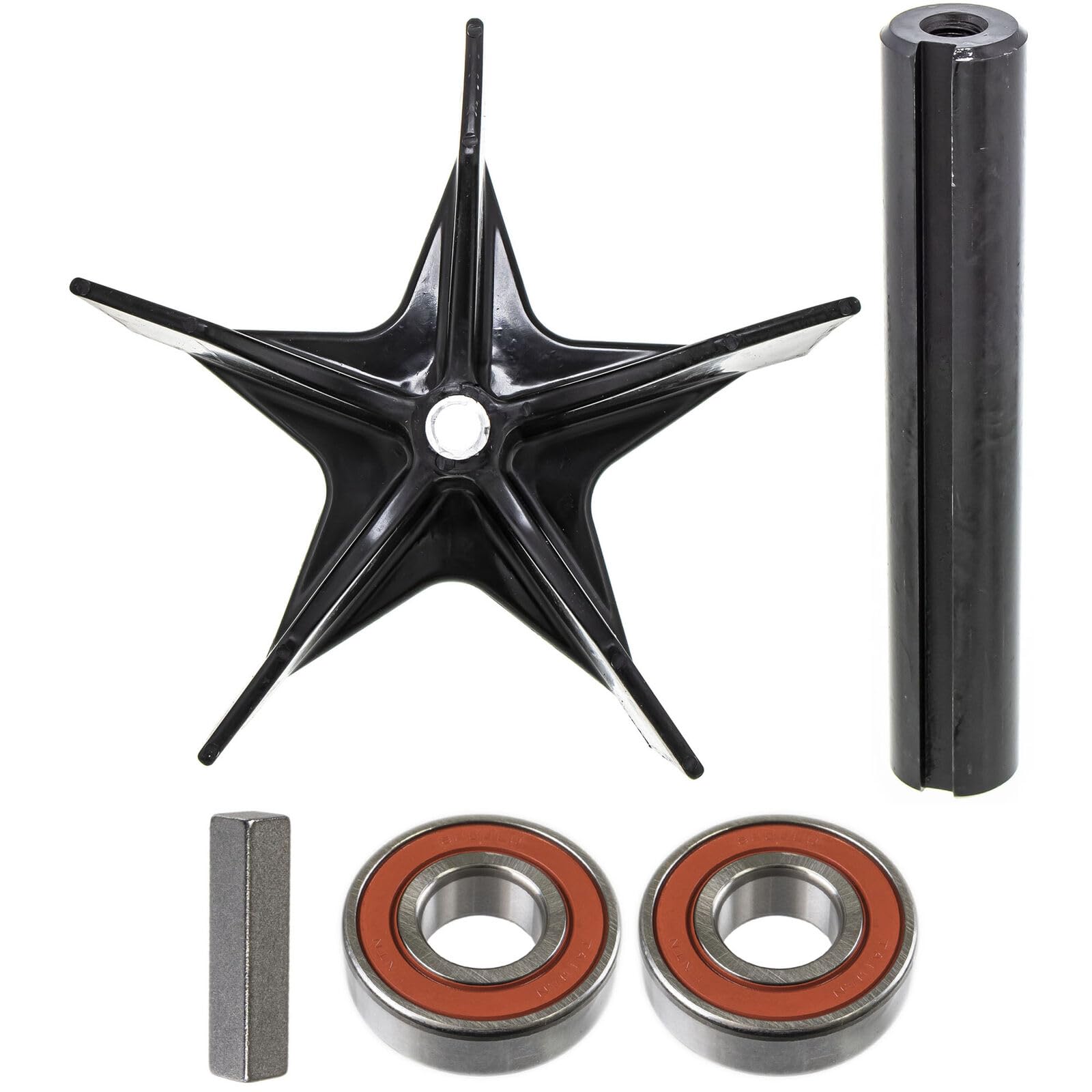 Replacement for John Deere Power Flow Blower Fan, Bearings, Shaft 48C 54C 54D 60D 62C M144110 Mod-Z988-5333