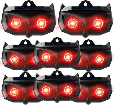 2026 Solar Predator Eyes Nocturnal Animal Repellent Outdoor, Coyote Deterrent Devices Light Sensor Animal Repellent for Skunk Deer Coyote Fox Raccoon Cat Garden Yard Farm Chicken Coop, 8 Pack