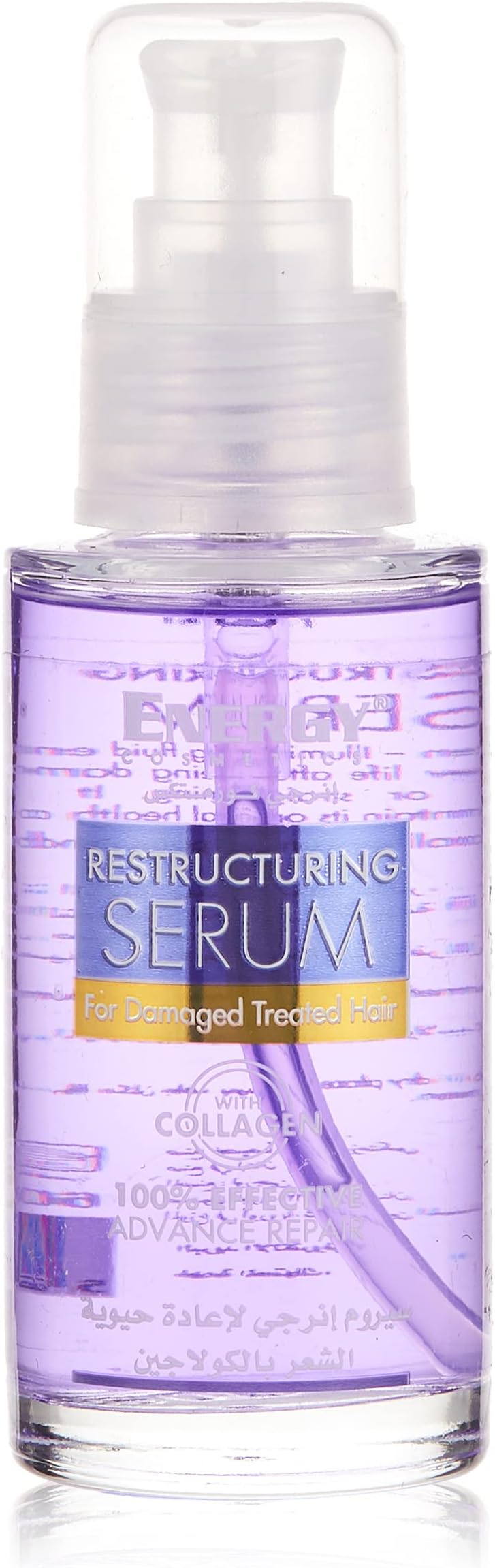 Energy Cosmetics Restructuring Serum With Collagen, 100% Effective Advance Repair, Perfect Restructuring Serum For Damaged Treated Hair, 60 ml