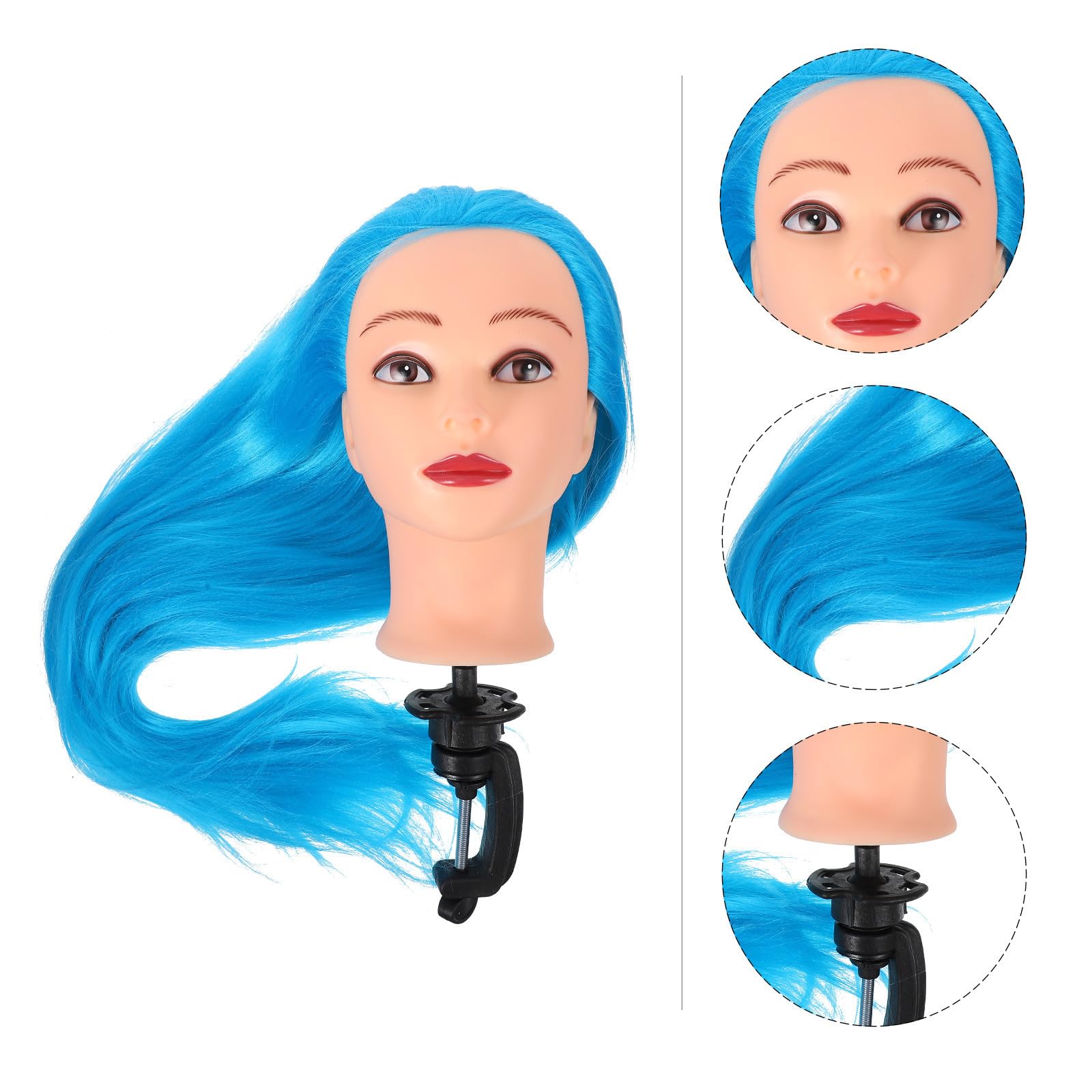 Testa da Parrucchiere Blu in Plastica per Acconciature e Pratica