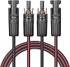 30ft/9m 12AWG/4mm² twin-core solar cable with both a male and a female MC4 connector on a single end. For domestic, shop and caravan solar systems.