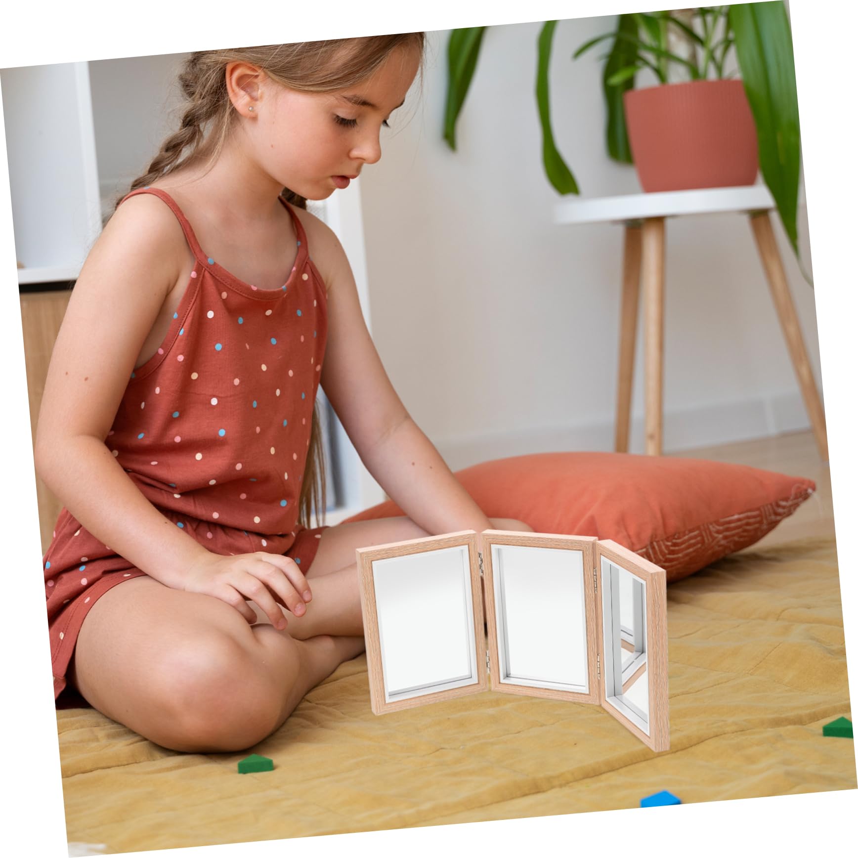 Specchio Infrangibile Montessori Pieghevole Per Bambini Specchio Per La Camera Dei Bambini Coordinazione Occhio-Mano Giocattolo Sensoriale Per Sviluppo Motorio