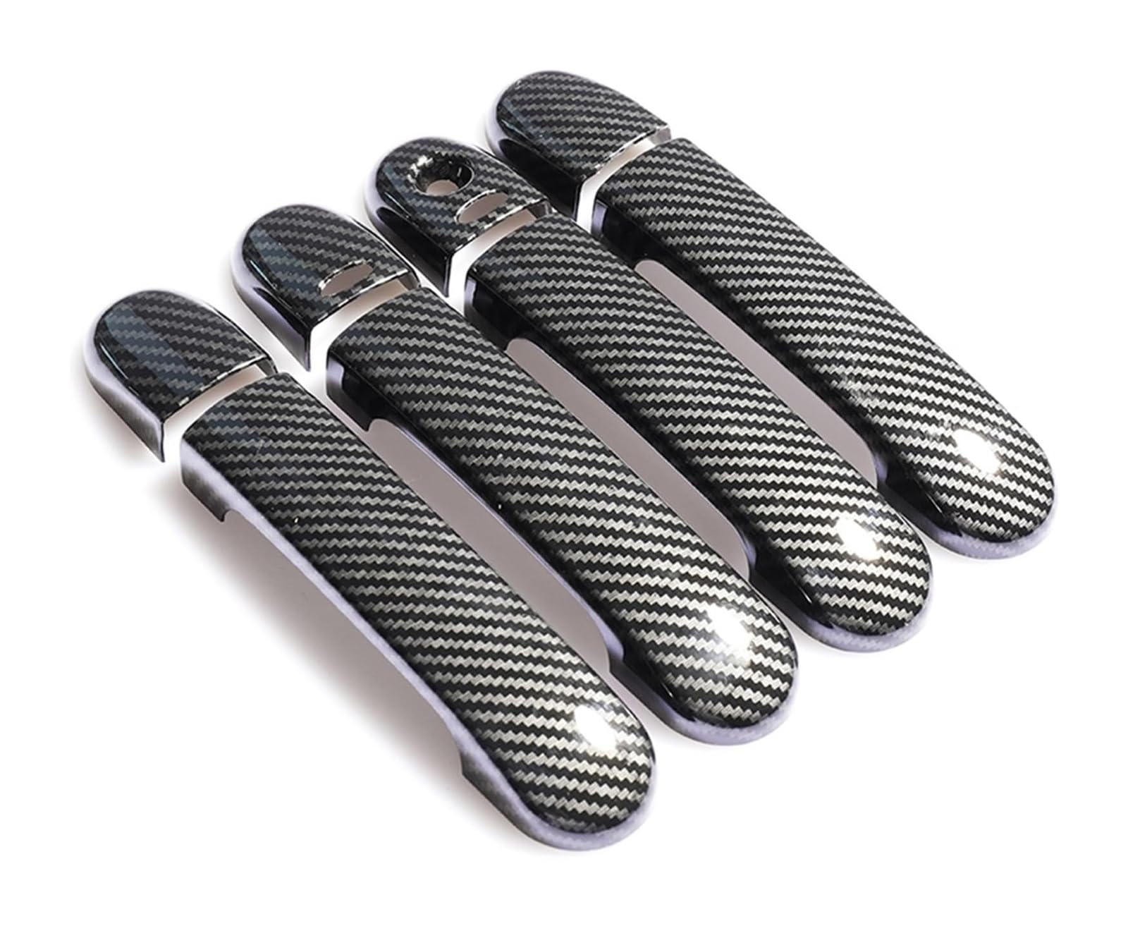 Hckclmbmzw Style1 For Nissan For Tiida C11 2004-2011 Chrome Carbon Fiber Car Door Handle Covers Accessories Stickers Styling Decal Door Handle Cover(Style1)
