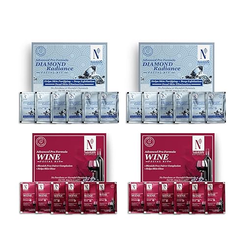 NutriGlow NATURAL'S Advanced Pro Formula Diamond Radiance Kit facial y kit facial de vino para acné y sin manchas, reduce la pigmentación y elimina