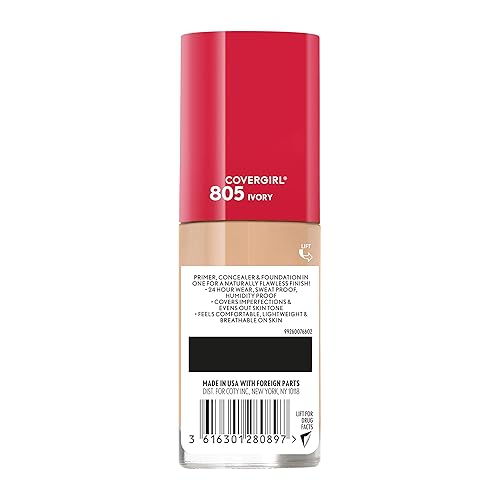 Miniatura 3 de Covergirl Outlast Extreme Wear - Base líquida 3 en 1 de cobertura completa, SPF 18 protector solar 1 onza líquida - Buff Beige