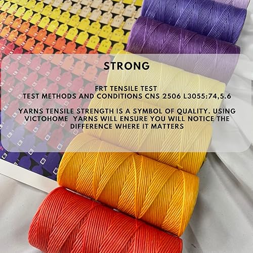 Miniatura 6 de Hilos encerados planos 100% poliéster, 150D0.031 in, 270 yardas810.4 ft. Hilos multiusos para coser a mano proyectos y manualidades de cuero (negro)