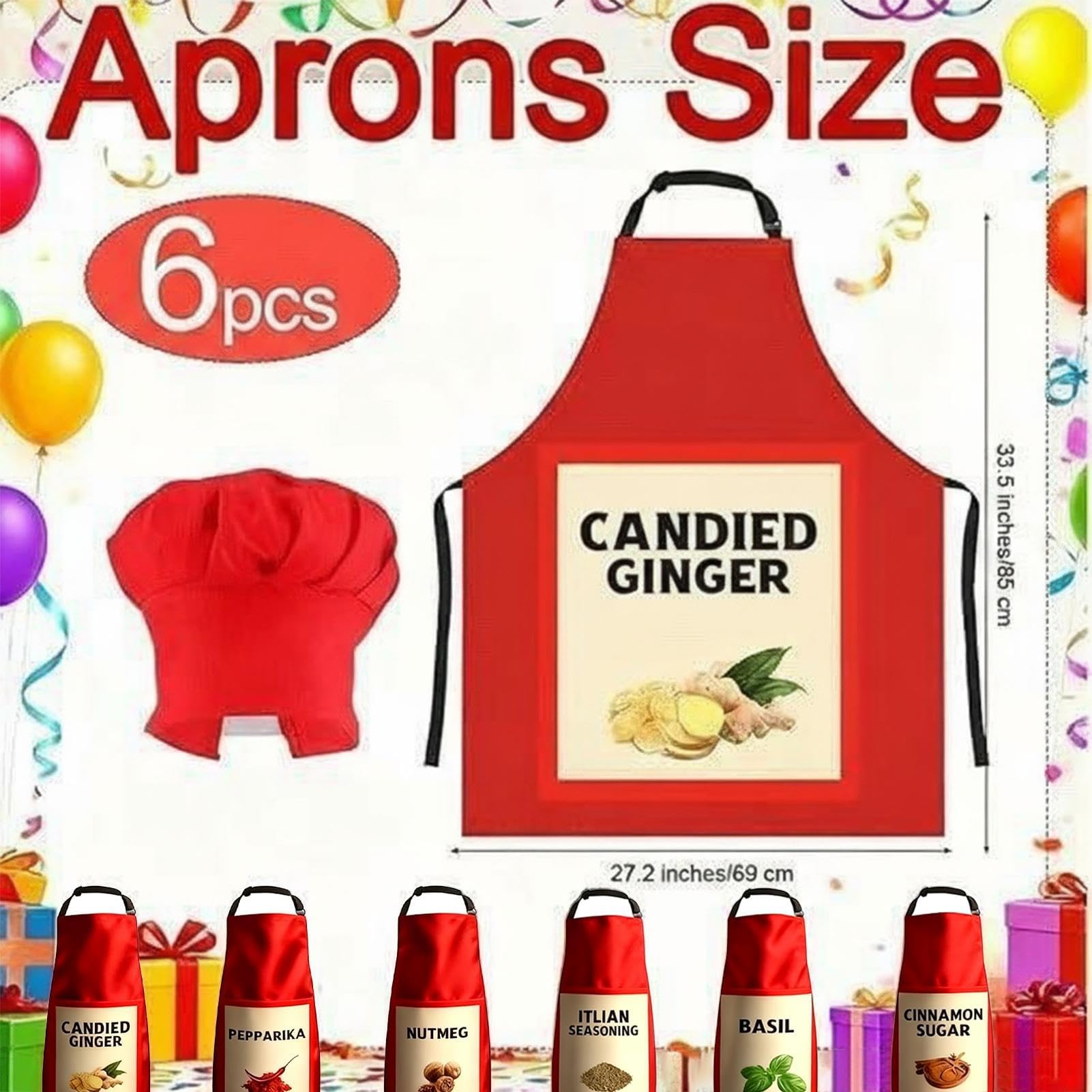 Kostium Na Halloween Z Motywem Przypraw 6 Zestaw Wygodny Regulowany Strój | Przyprawowy Zestaw Kapeluszy do Kostiumu Dla Mężczyzn Kobiet Zespołów Imprez Role Play Szefa Kuchni