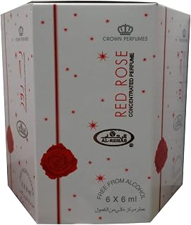 Business Square Pack of 6 Musk Perfume Al Rehab Red Rose 6ml 100% Oil