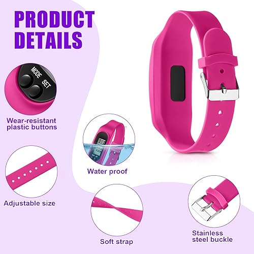 Miniatura 3 de Geyoga Pedometer for Walking Steps and Miles Pedometer Watch Silicone Steps Tracker Running Bracelet Ankle Step Counter for Calorie Burning and Step