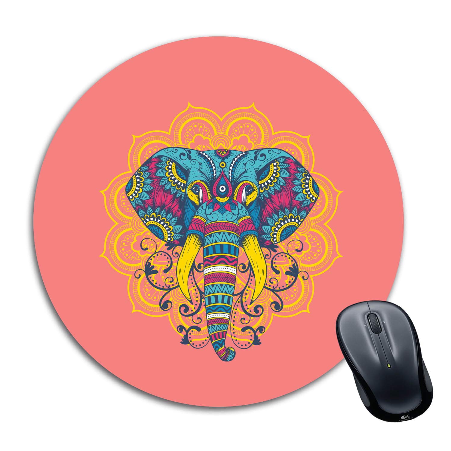 Tinywalk Coffee Mousepad Waterproof Foldable Mouse Pad with Nonslip Base for Laptop & Desktop Mouse Round (8X8) inch