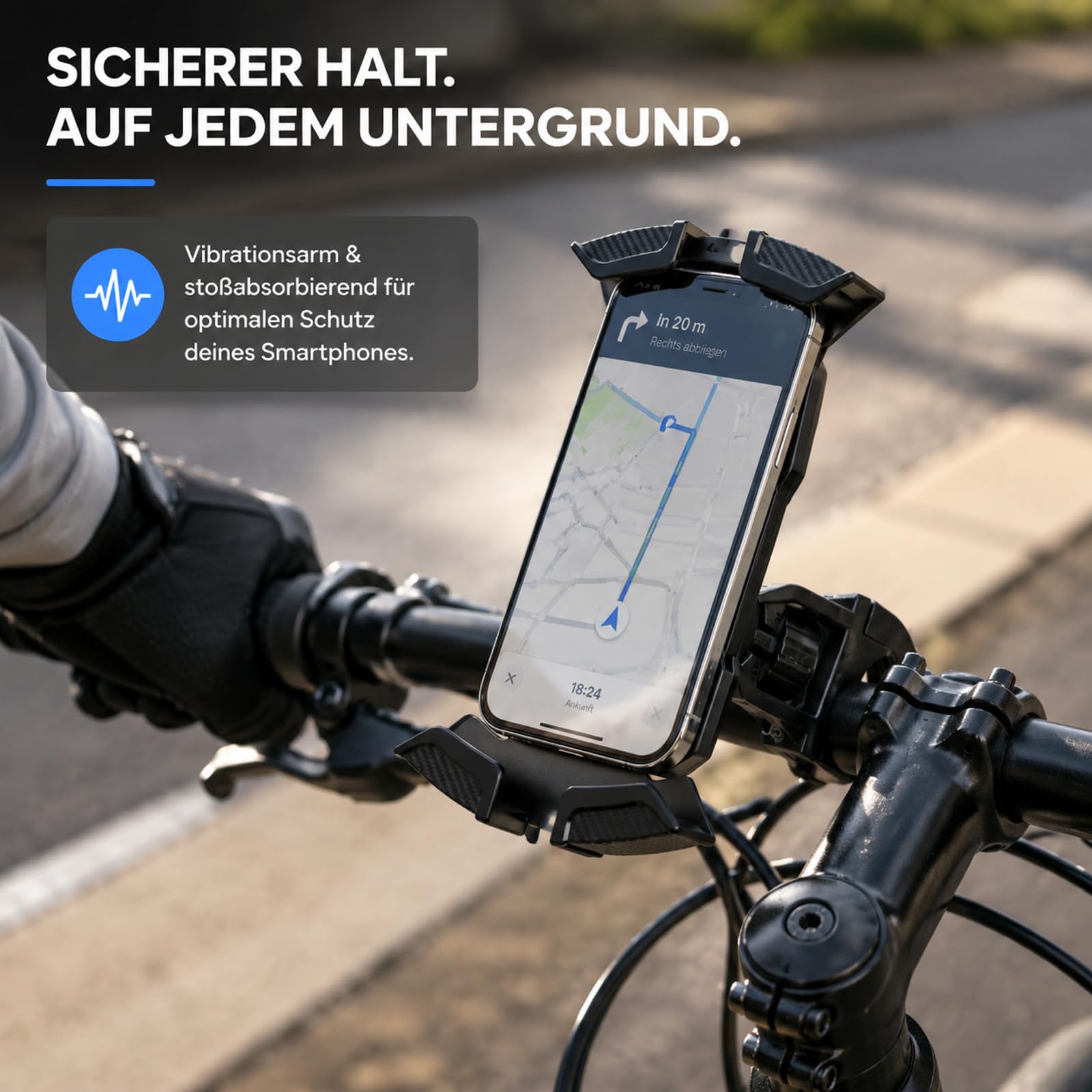 Generisch Beyerwerk Velogrip Fahrrad Handyhalterung, 360° Universal Handyhalter für Radfahrer & Pendler, Halterung mit Schnellverschluss, Stoßfeste Bike & Motorrad Smartphone (2PC)