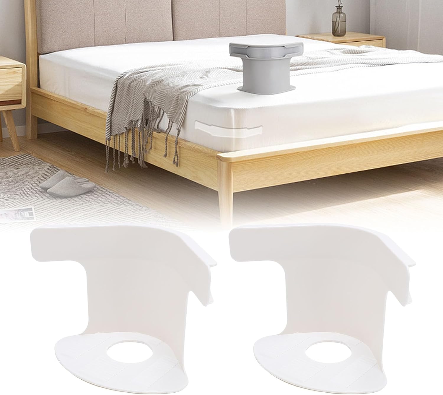 8-Piece Set Bed Sheet Holders for Corners, Locking Sheet Grippers & Fasteners, ABS+PP Non-Slip Sheet Clips for Fitted Sheets, Keep Sheets Tight & Neat for All Bed Sizes (White)
